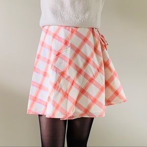 Free People Plaid Wrap Skirt